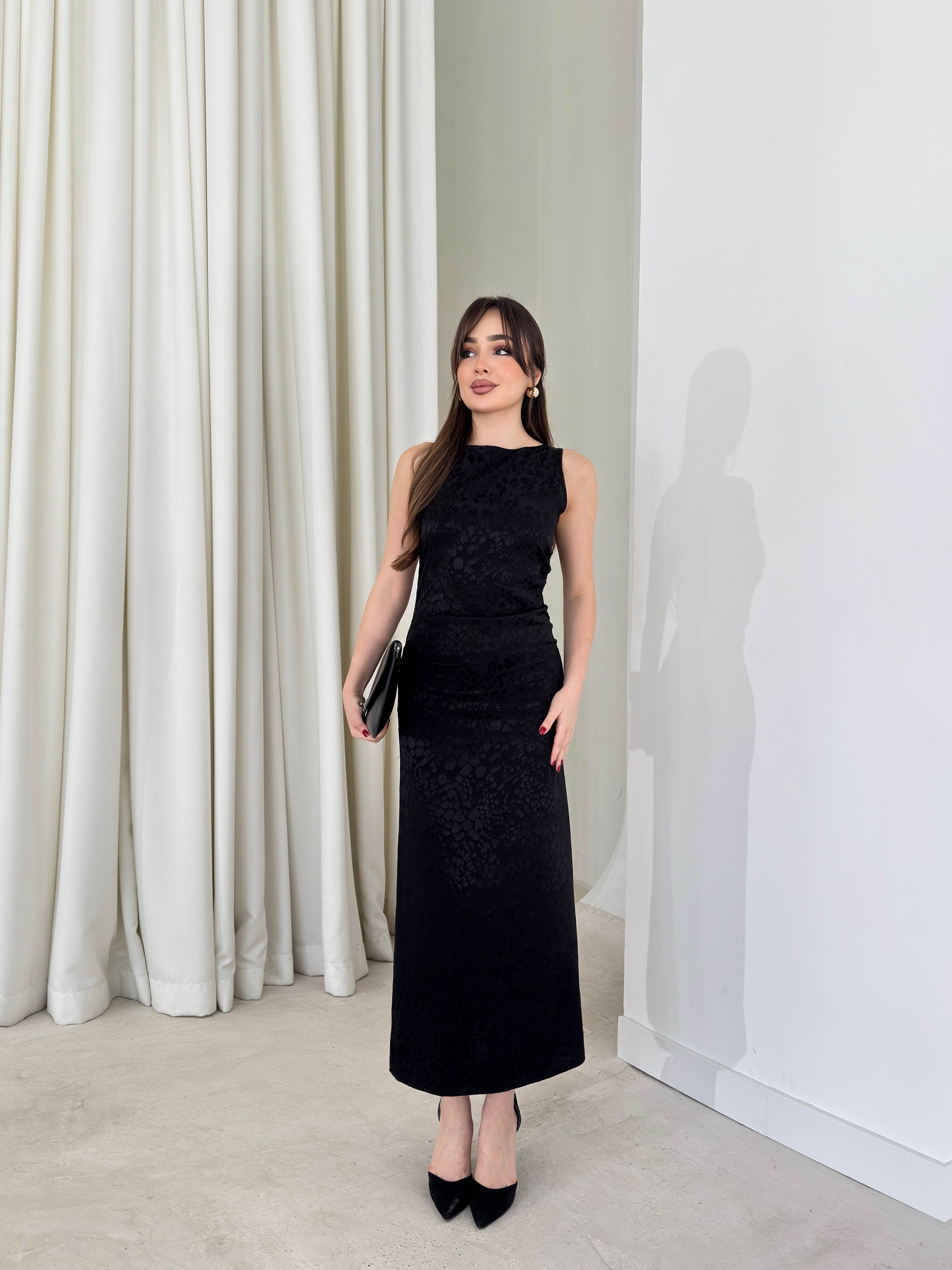 Aida - Side-Draped Sleeveless Midi Dress