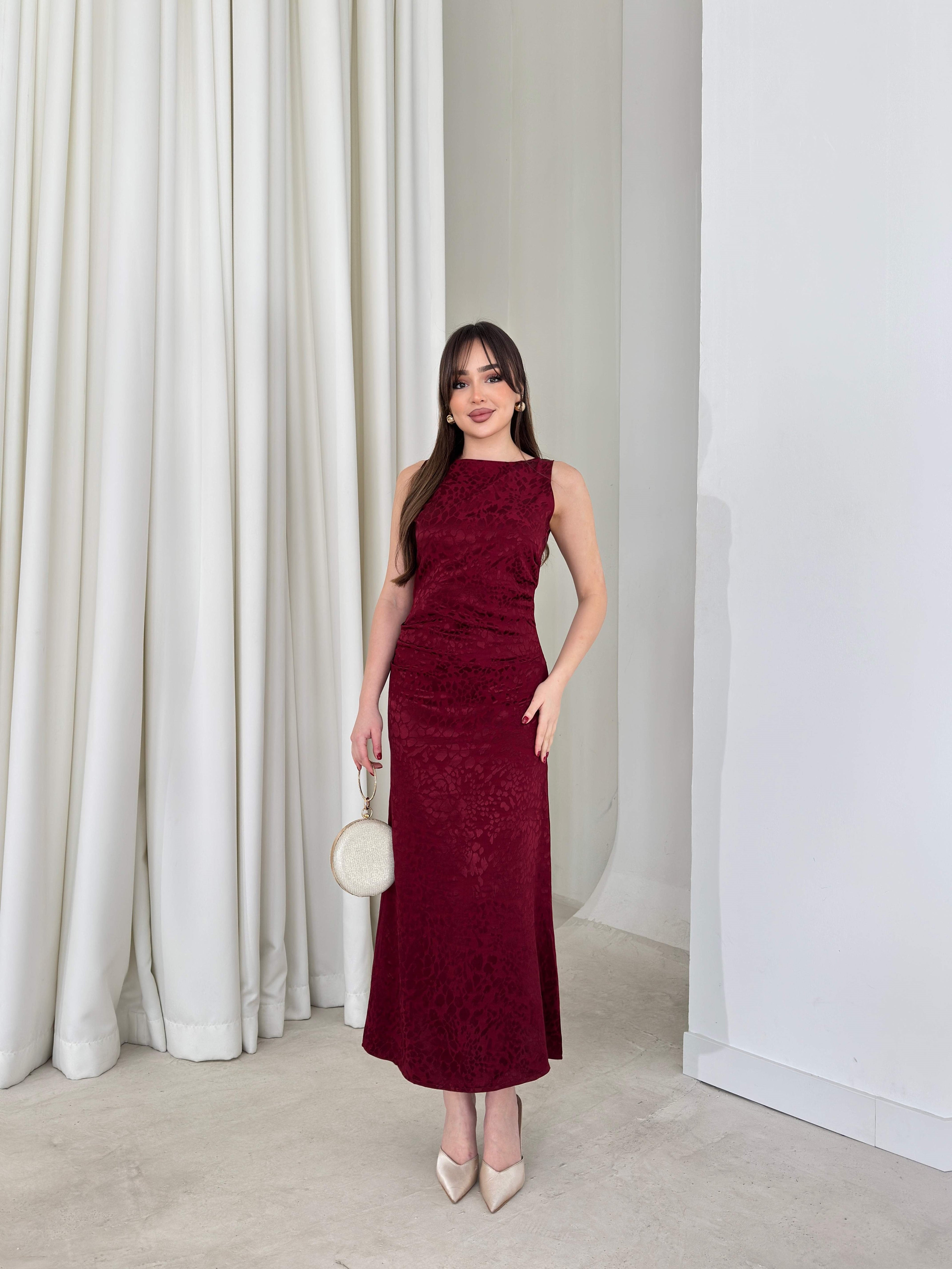 Aida - Side-Draped Sleeveless Midi Dress